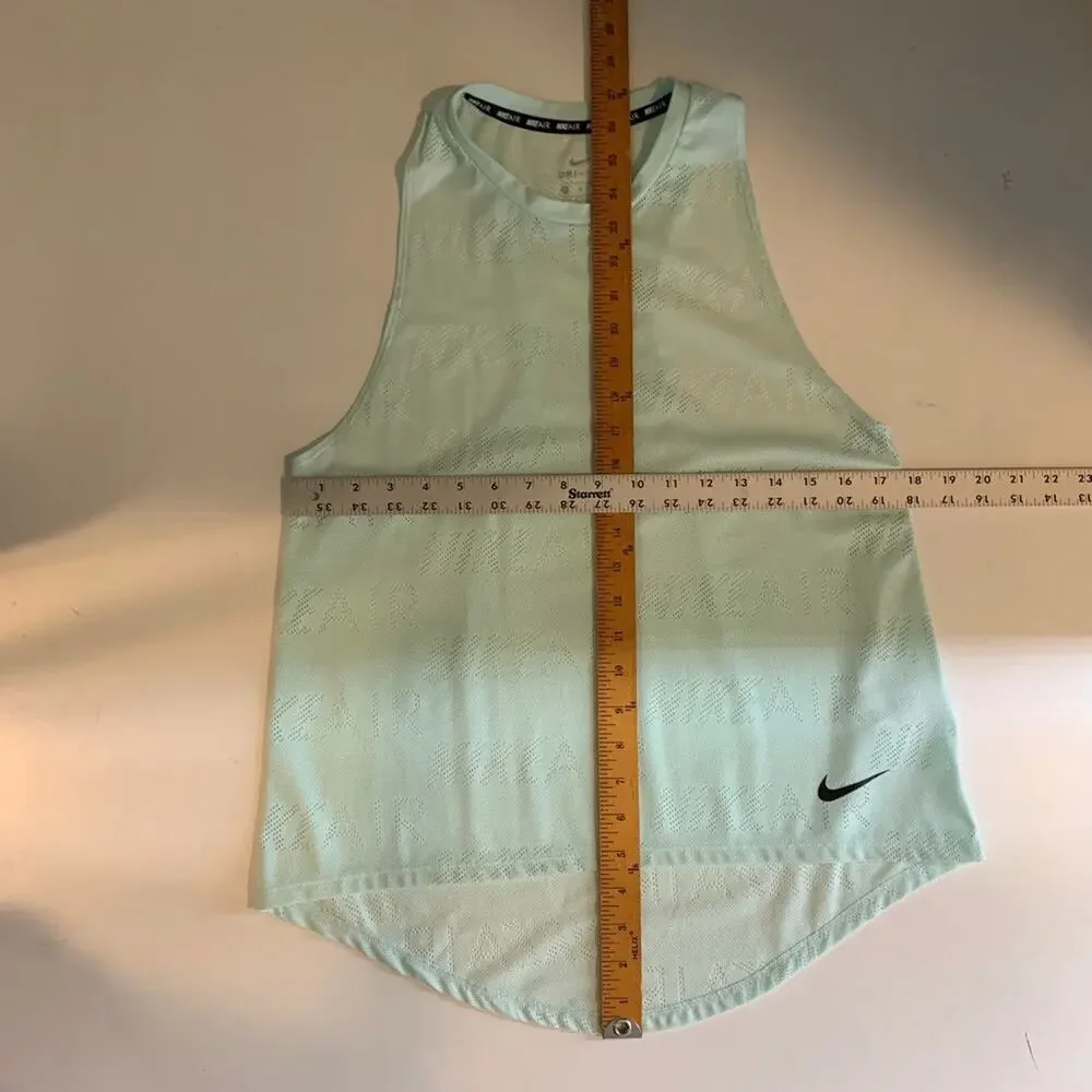 Nike Tank Top Womens M Medium Ice Frappe Air Dri Fit Mesh Perforated Logo Vented